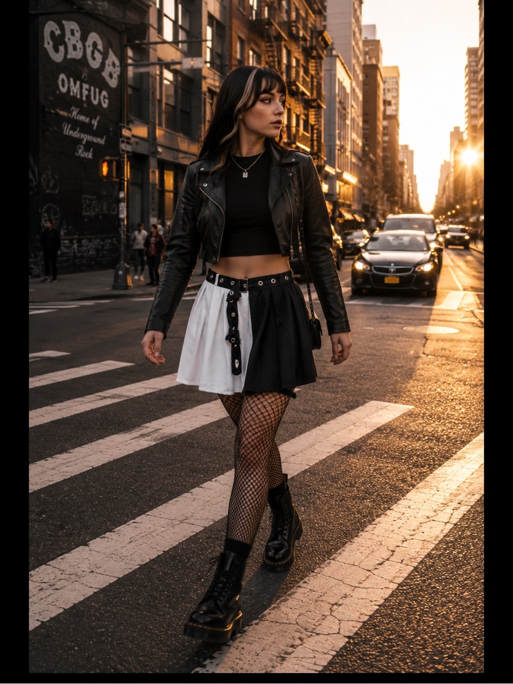Hot Topic Black & White Colorblock Pleated Mini Skirt Removable Grommet Belt 2X - Picture 10 of 15